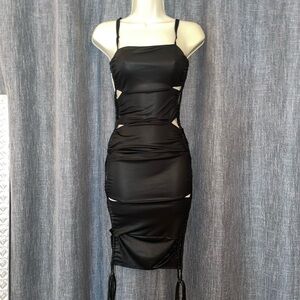 Elegant Black Cut-Out Dress